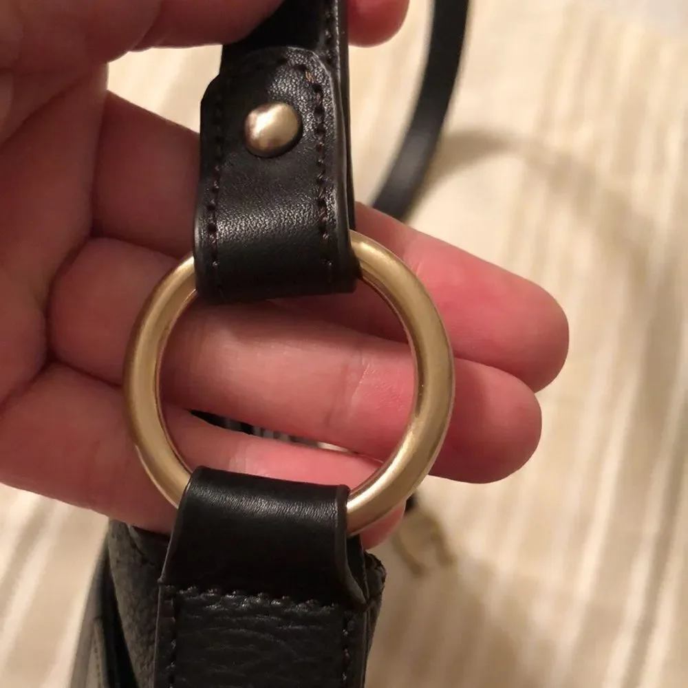 Etienne Aigner Genuine Leather Black Hobo Bag